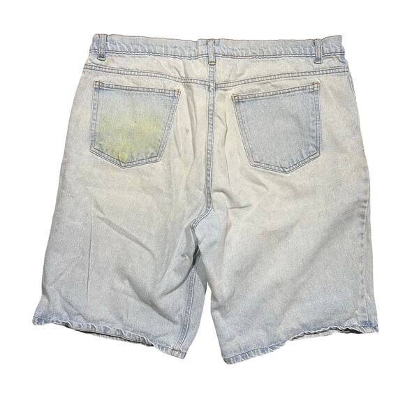 Vintage 90s Miami Hurricanes True Fan Denim Jean Shorts Jorts 36x11 - Picture 4 of 4